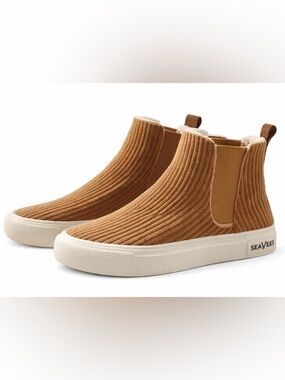 SeaVees Laguna Chelsea Boot Corduroy SIZE 6.5 | Tan Cozy Slip-On Sneakers 🤎